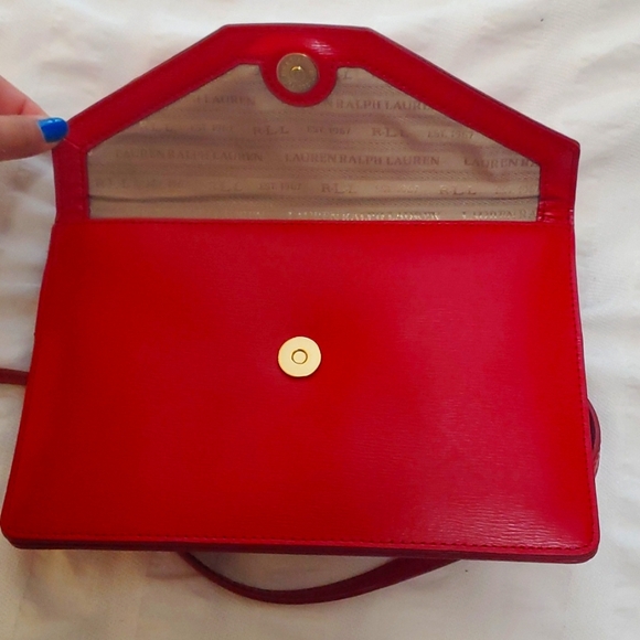 Red Ralph Lauren envelope crossbody purse - Picture 2 of 4